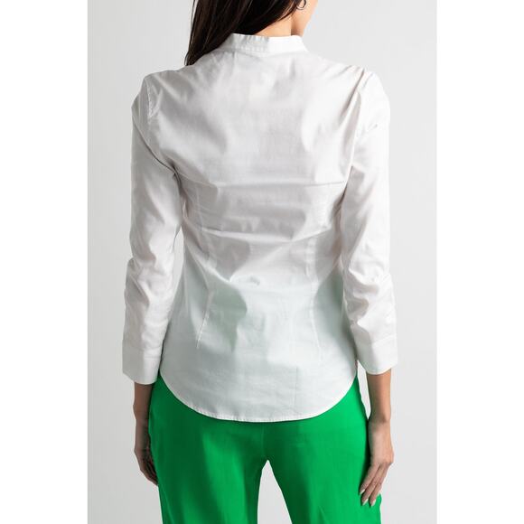 White Rouched Button Down - Picture 4 of 5